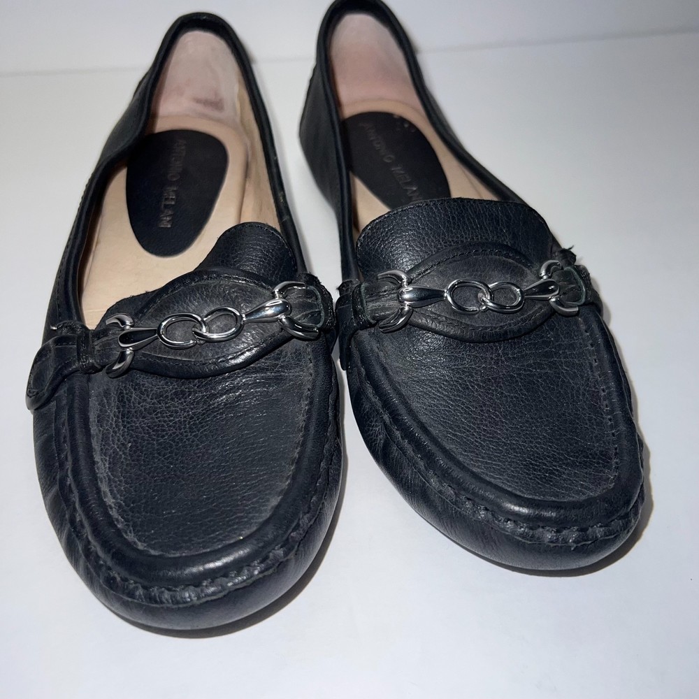 Antonio Melani Black Abbot Driver Leather comfort Loafer Tassel Moccasins